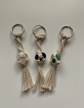 Load image into Gallery viewer, Macrame Crystal Keychains
